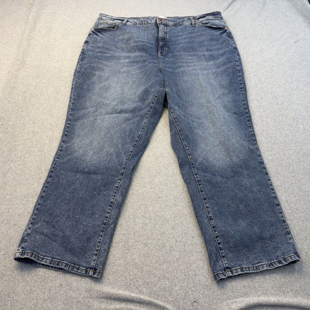Sonoma Jeans Womens 22W Blue Denim Stretch High Rise Sandblasted Whiskered